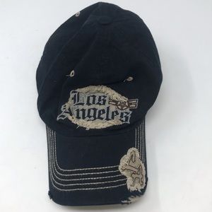 HEVE Los Angeles Black Distressed Hat